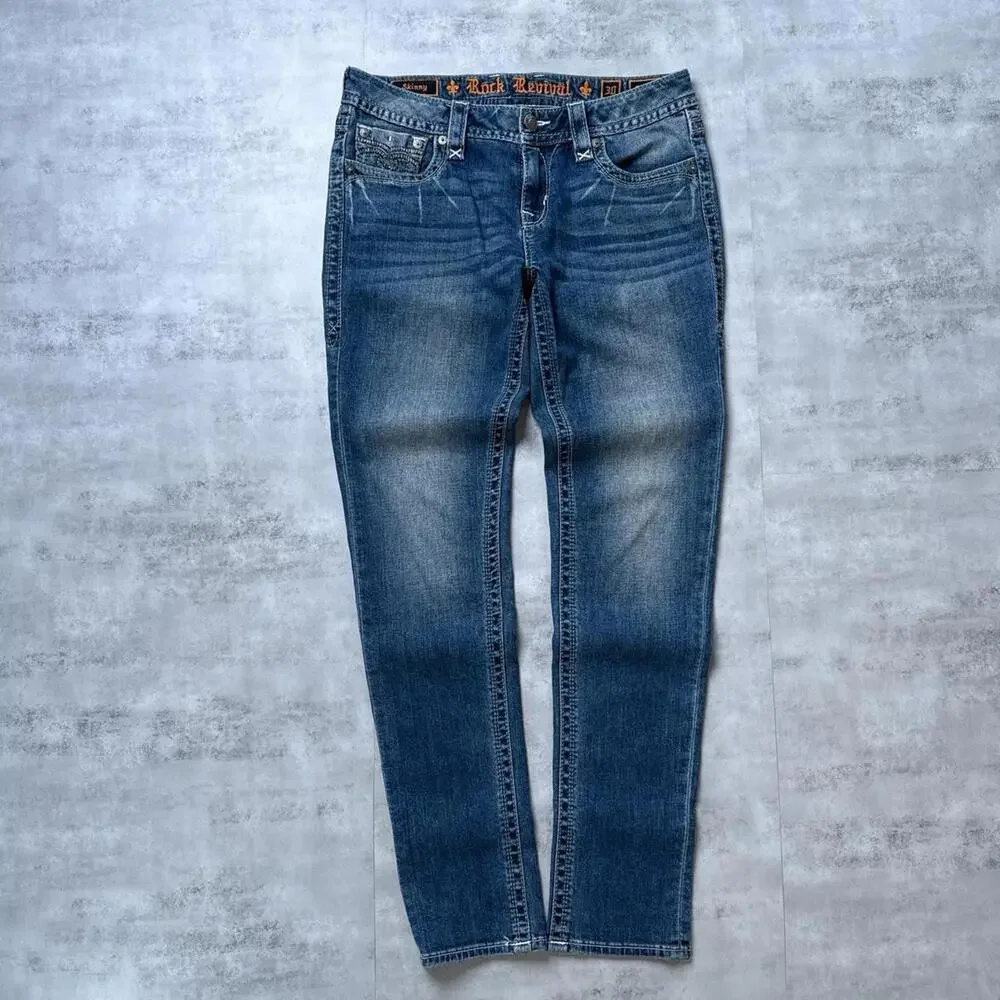 Y2K Rock Revival Jessica Skinny Women’s Denim Jeans - Picture 2 of 7